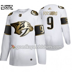 Nashville Predators Filip Forsberg 9 Adidas 2019-2020 Golden Edition Wit Authentic Shirt - Kinderen